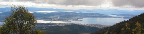 Hobart as seen from Mt Wellington