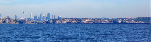 Sydney from 4 miles offshore.