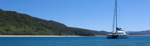 Te Moana at anchor at PearlBay