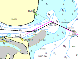 Chart fragment, Fraser Island, Wide Bay Bar